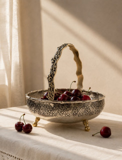 سبد مسی گل رز کروم پایه دار قطر ۱۷ نانو شده اعلا و درجه یک